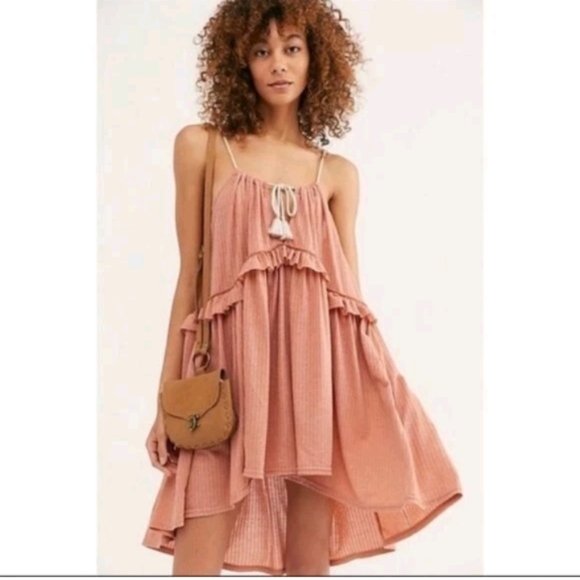 Free People Beach Rosaline Linen Blend Tunic Mini Dress Sz S - Picture 1 of 8